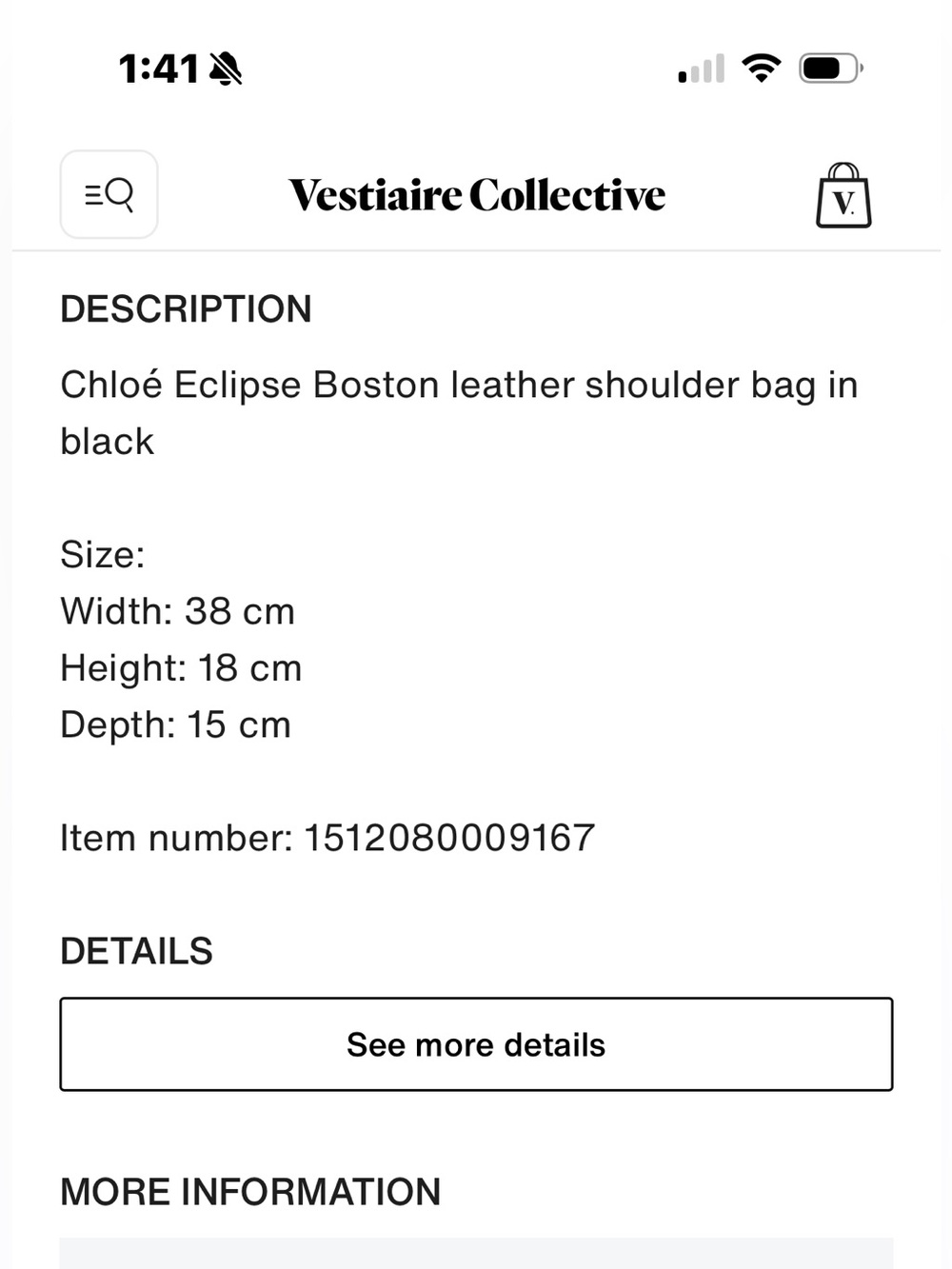 Chloe Eclipse Boston Black Leather Shoulder Bag with Brown Logo Accent - Picture 14 of 16